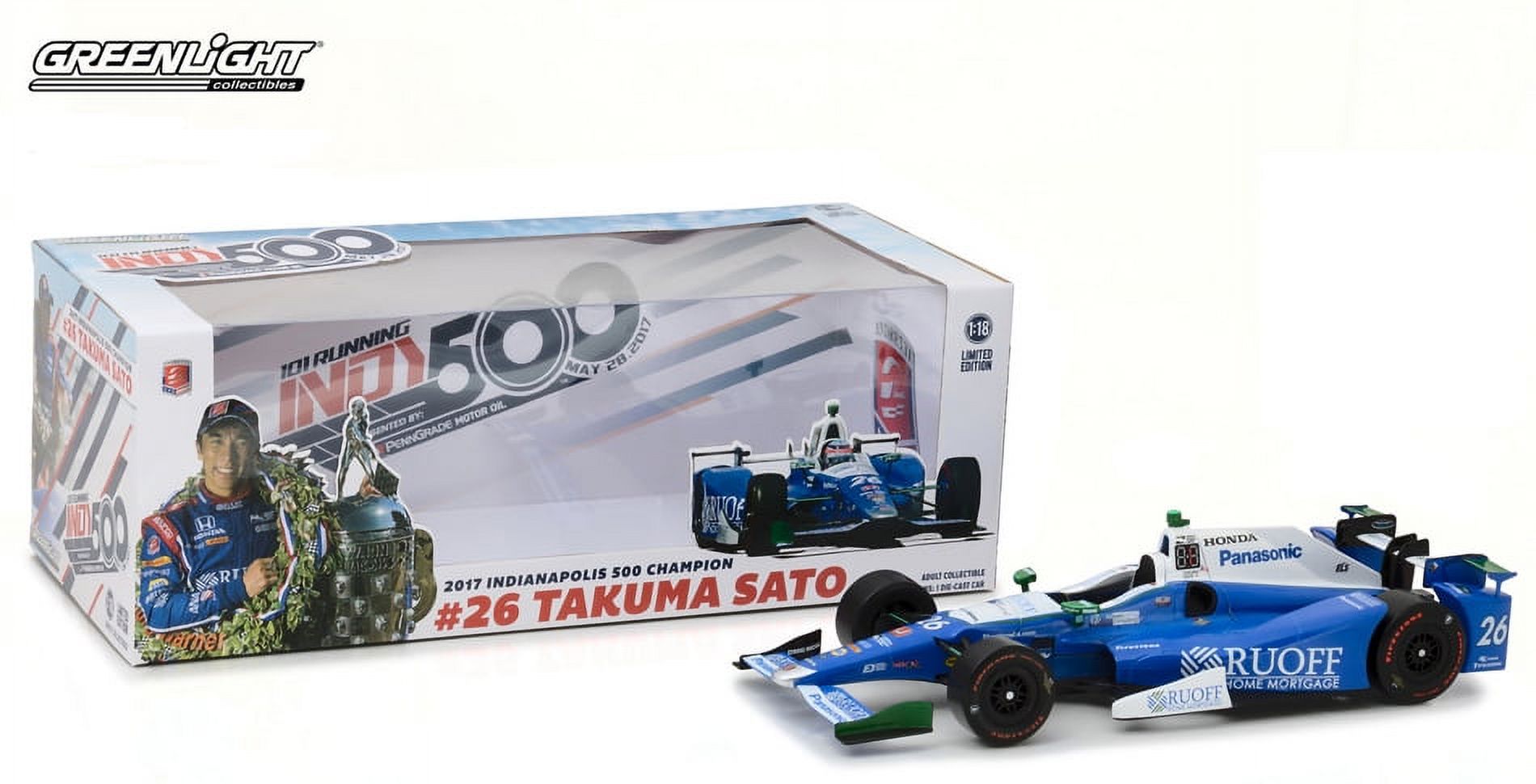 新品　#26 TAKUMA SATO 2017 INDIANAPOLIS 500 2017 Indianapolis 500 Champion #26 Takuma Sato / A - Walmart.com