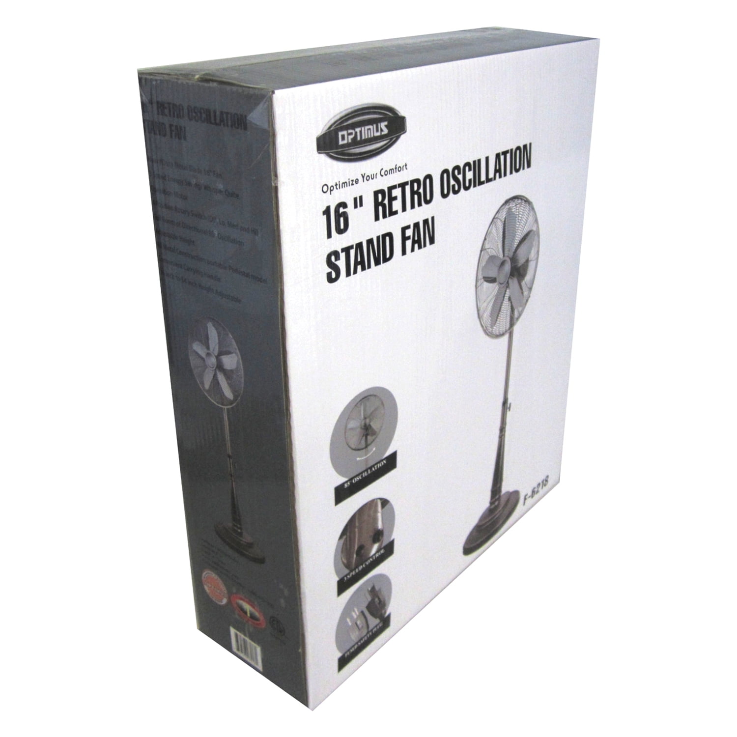 Optimus 16 Inch Retro Oscillating Stand Fan with Oil Rubbed Bronze Finish