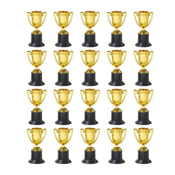 20PCS Mini Plastic Gold Cups Trophies for Children Early Learning Toys Prizes Children's Holiday Trophy Reward