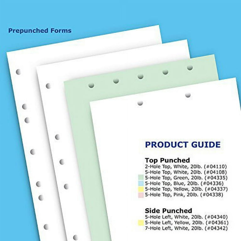 9 1/2 x 11 20# Blank 3 Hole Punch Left Clean Edge Perforation