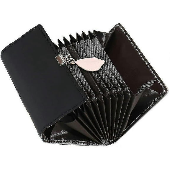 5 Color Women's Credit Card Wallet Genuine Leather Rfid Business Card Wallet Zipper Purse