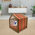 thumbnail image 3 of Abstract Pet House, Vertical Striped Color Bands Vibrant Tones Geometric Straight Lines Design, Outdoor & Indoor Portable Dog Kennel with Pillow and Cover, 5 Sizes, Multicolor, by Ambesonne, 3 of 5
