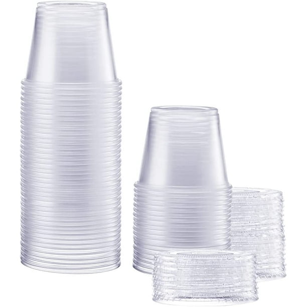 Comfy Package 5.5 Oz Sample Cups Small Plastic Containers with Lids, 50