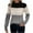 Gray, variant on Color Block Sweaters for Women Casual Mock Neck Knit Sweater Comfy Long Sleeve Pullover Slouchy Soft Tops Khaki XL