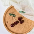 thumbnail image 5 of Lovely Handmade Cherry Food Fruit Drop Earring for Women 14K Gold Plated Lightweight Sweet Fruit Leaf Statement Dangle Earring Friendship Jewelry Birthday Gift, 5 of 10