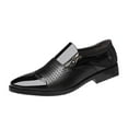 thumbnail image 4 of Zapatos formales para hombre, zapatos de vestir para hombre, casuales, cómodos, con punta redonda y bajos. Negro con Agujeros 41, 4 of 9