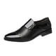 thumbnail image 4 of Zapatos formales para hombre, elegantes, mocasines, punta redonda y puntiaguda, de piel sintética, para negocios. Negro con Agujeros 41, 4 of 9