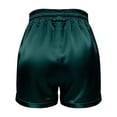 thumbnail image 5 of FAOWME Womens Casual Shorts Flat Front Drawstring Elastic Waist Solid Color Comfortable Lightweight Shorts With Pockets For Everyday Wear,Green,L, 5 of 5