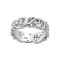 thumbnail image 3 of 925 Sterling Silver Oxidized Platinum Plated Filigree Floral Women Valentines Day Gifts Ring, 3 of 4