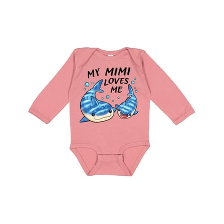 

Inktastic My Mimi Loves Me- whale shark Gift Baby Boy or Baby Girl Long Sleeve Bodysuit
