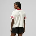 thumbnail image 2 of Women's Mitchell & Ness Cream Alabama Crimson Tide Cropped Ringer T-Shirt, 2 of 7