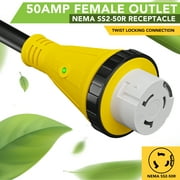 Leisure RV Trailer dogbone power cord plug adapter 30 amp male to 50 amp female locking connector