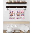 thumbnail image 3 of Spring Gnomes Kitchen Dish Towels for Drying Dishes Set of 2, Botanical Flowers Leaf Pink Buffalo Check Waffle Weave Microfiber Hand Tea Bathroom Towels Quick Dry & Absorbent Towel 15.7x23.6, 3 of 7