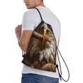 thumbnail image 4 of Yiaed Funny Bald Eagle Print Drawstring Bags Drawstring Backpack Bulk String Back Pack Gym Sport Bag-Small, 4 of 5