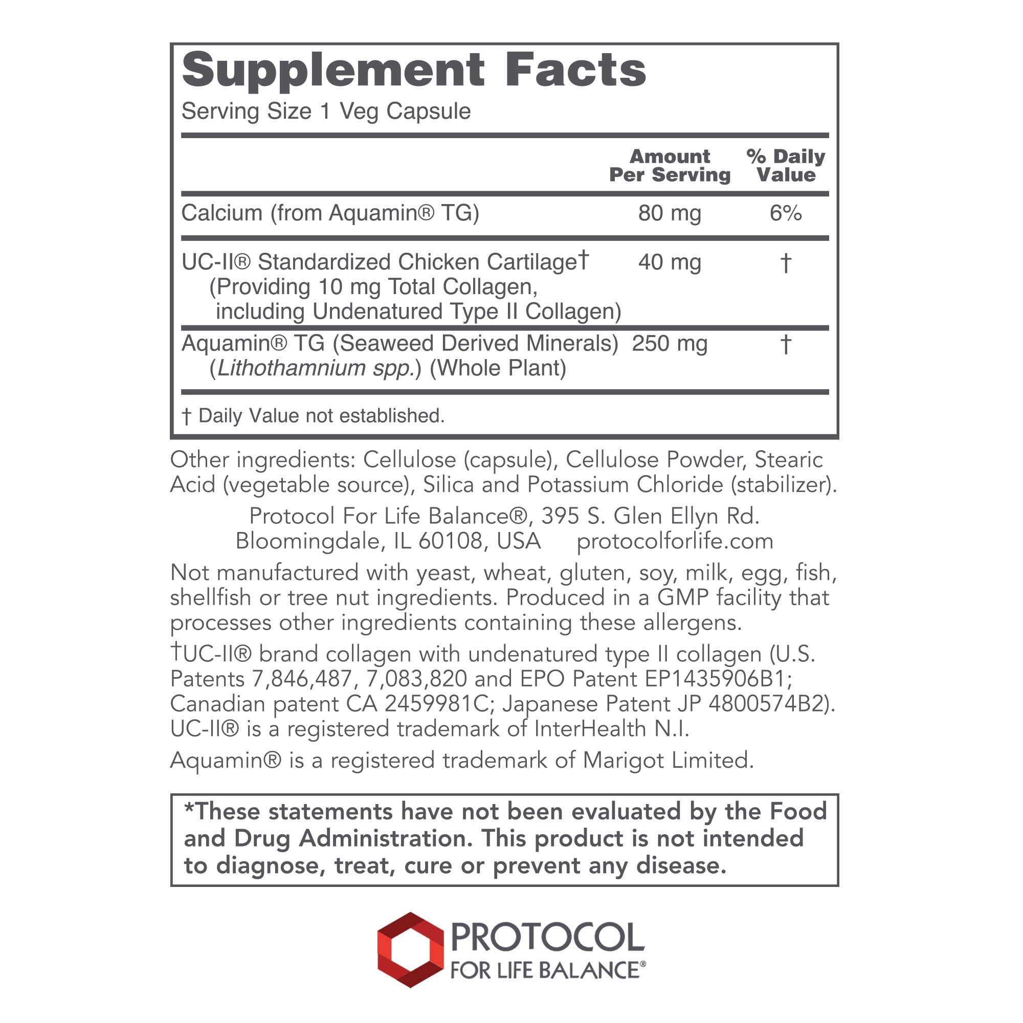 Protocol Joint-UC - Joint and Immune Support - Collagen Type 2, Seaweed Minerals - 60 Veg Caps