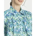 thumbnail image 5 of Moomaya Womens Printed Peplum Shirt, Button Down Bell Sleeves Collared Shirt, 5 of 9