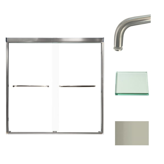 Transolid Cbp606006c 60" High X 59" Wide Bypass Frameless Shower Door - Brushed Stainless