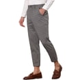 thumbnail image 4 of INSPIRE CHIC Plaid Pants for Men's Flat Front Contrasting Colors Irregular Pattern Trousers 36 Dark Black, 4 of 5