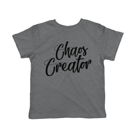 

Toddler Chaos Creator T Shirt Funny Trouble Maker Baby Infant T Shirt Kids Gift (Dark Heather Grey) - 5T