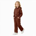 thumbnail image 4 of Zuwimk Toddler Boy Girls Sweatsuit Long Sleeve Hoodie Sweatshirt and Jogger Pants 2PC Sets Fall Clothes Outfit(T044-Brown), 4 of 6