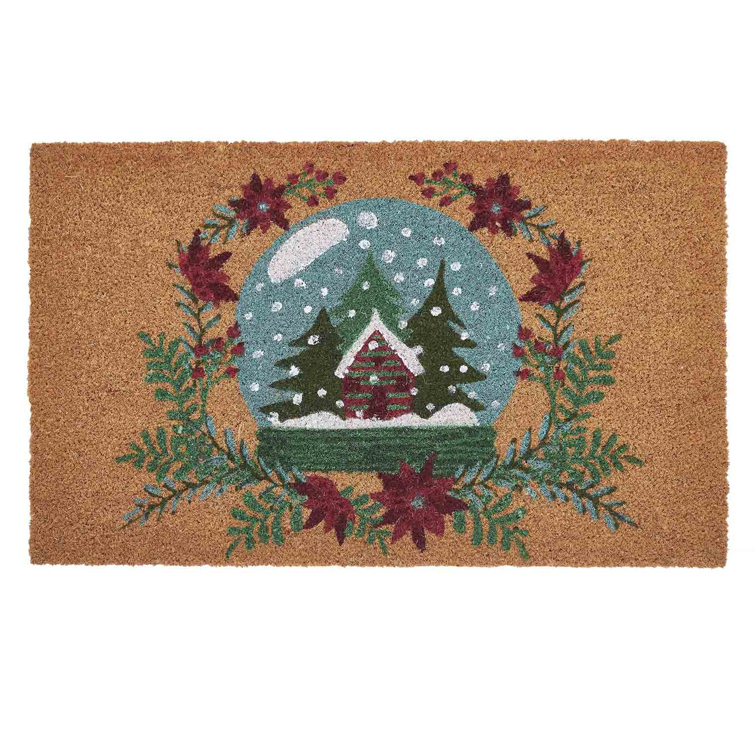 VCNY Home Snowglobe Multicolor Christmas Coir Outdoor Doormat, 18" x 30"