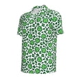 thumbnail image 2 of Vsdgher Leopard print St. Patrick's Day Print Men's Short Sleeve Stretch Polo Shirt, Moisture-Wicking Performance Polo Shirt, 2 of 8