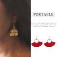 thumbnail image 3 of 1 Paire de Boucles d'Oreilles Bohémiennes à Pampilles Pendantes Élégantes en Forme d'Éventail Bijoux Exagérés Faits à la Main pour Fête Boucles d'Oreilles à Franges Rouges, 3 of 8