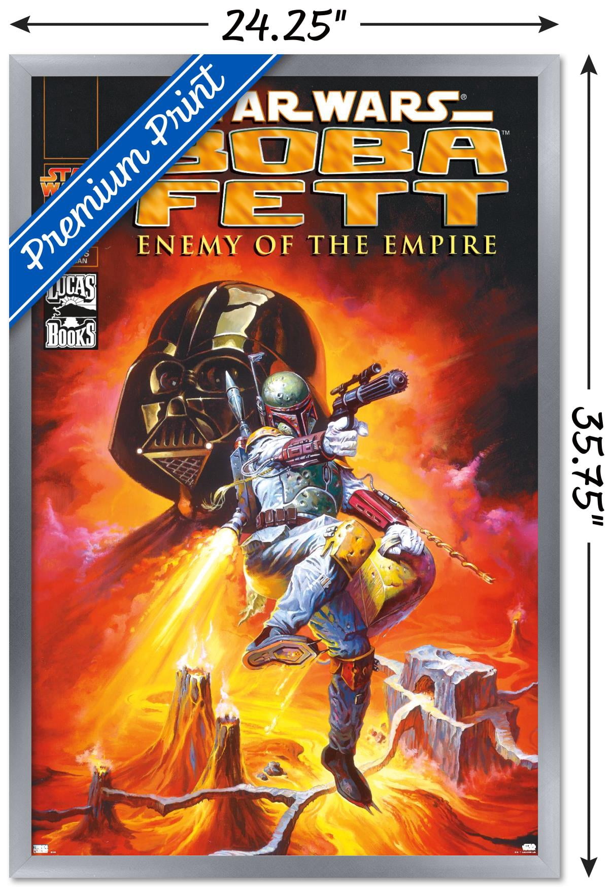 Star Wars: Saga - Boba Fett - Empire Wall Poster, 22.375" x 34", Framed