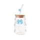 thumbnail image 2 of Vaso de agua de vidrio con tapa y pajita de vidrio – Vaso para bebidas de 450 ml para café, bebidas frías, para el hogar, la oficina o para uso al aire libre., 2 of 6