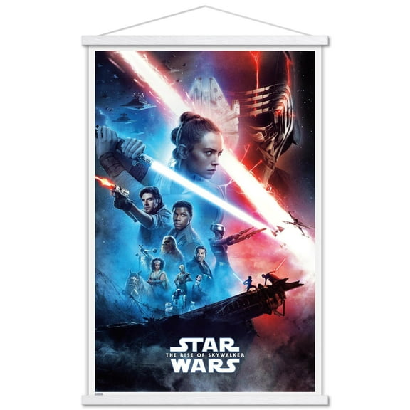 Star Wars: The Rise Of Skywalker - Official One Sheet Wall Poster with Wooden Magnetic Frame, 22.375" x 34"