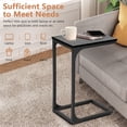 thumbnail image 6 of YRLLENSDAN C Shaped End Table for Couch Slim Side Table C Side Table Small Sofa Table with Adjustable Feet Tiny End Tables for Small Spaces, Black, 6 of 8