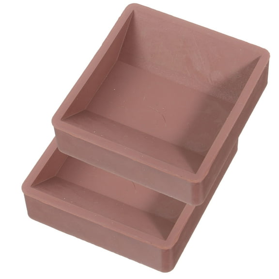 CRAFTHROU 2Pcs Rubber Caster Cups for Bed Furniture Protector Brown Round Shape