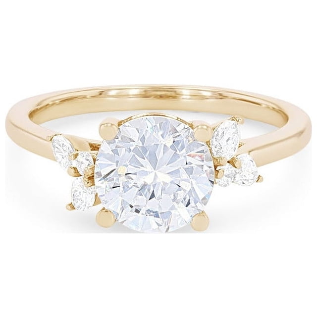 0.70 Carat Excellent Round Cut Real Diamond New Design Solitaire Ring for Wedding Solid 18K Yellow Gold Size 11