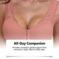 thumbnail image 5 of Alun Front Closure Bras for Women Lace Splicing Strap Comfortable Support Bra Push up No Underwire Bralettes Lightweight Breathable Everyday Wear Bras Pink L, 5 of 5
