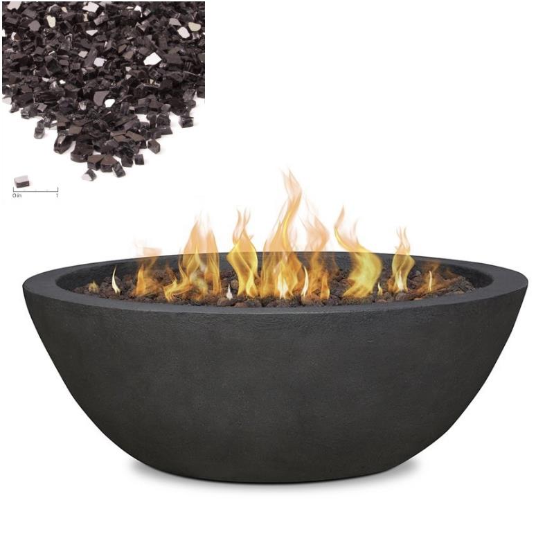 Home Square 2Piece Set with Propane Fire Pit Bowl and Fire Glass