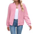 thumbnail image 2 of Wevis Autumn Zip Up Jacket for Women Long Sleeve Stand Collar Short Coat Casual Loose Fall Coat, 2 of 6