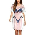 thumbnail image 1 of Robes pour Femmes 2024 Été Surdimensionné Chemise de Bikini Couverture Manches Courtes Mignon Imprimé de Bikini Couverture Ample Robe t-Shirt 50 % de Rabais!, 1 of 4