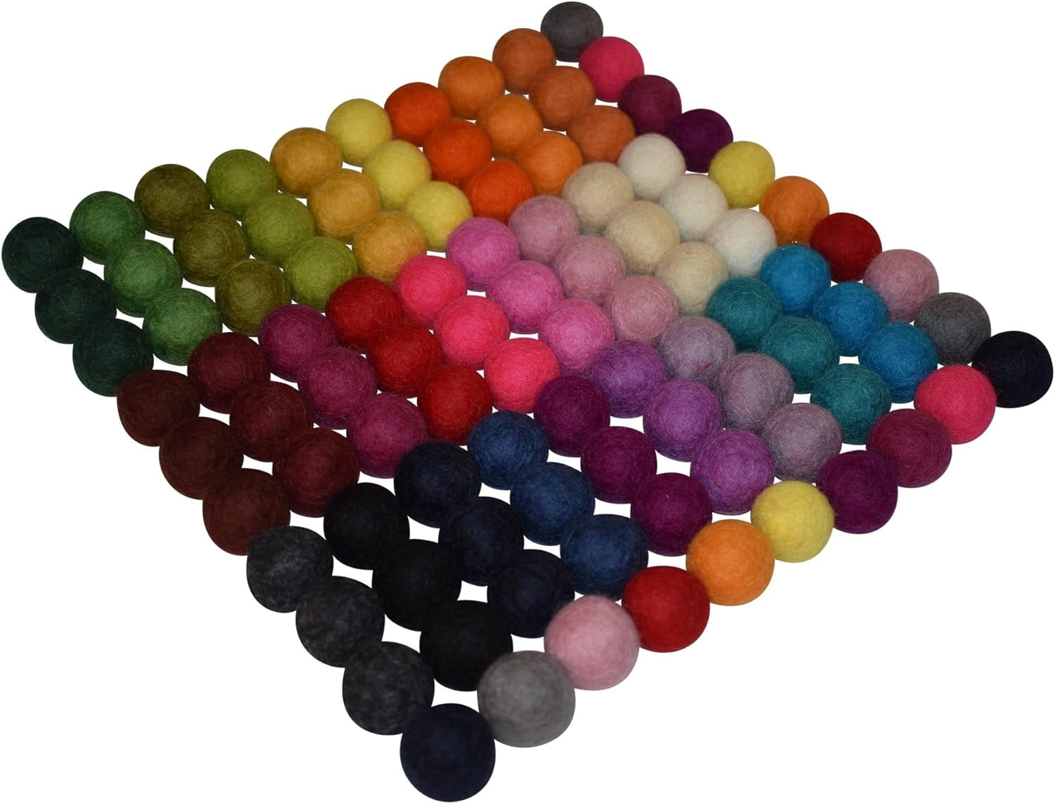 100% Wool Felt Balls - 100 Pieces | Hand-Felted Pom Poms | Pure Wool Beads | Felt Ball DIY (20mm, Mixed Color)