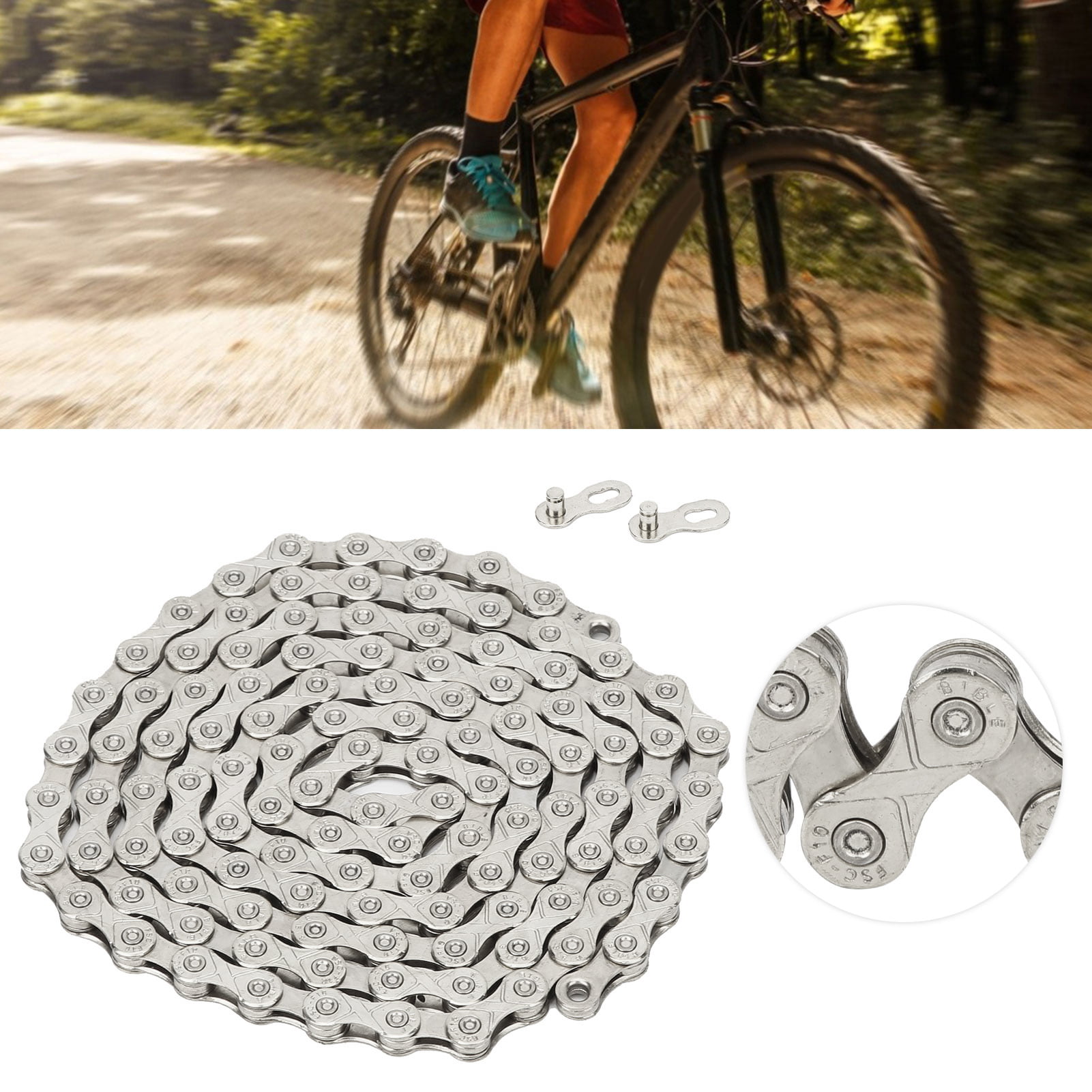 Mountain Bike Chain Easy to Install Road Folding Bike Chain Cycling Accessory 10 Speed Adjustable Wear-Resistance Steel Bicycle Chain