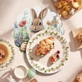 thumbnail image 6 of Kumdkd Easter Placemats Set of 4, 14.96in Round Bunny Print Table Mats with Lace Edge, Linen Seasonal Decor for Spring, Summer, and Holiday Dining Table Decorations, 6 of 6