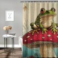 thumbnail image 2 of Patifu Frog Mushroom Fantasy Art Bathroom Decor Set with Hooks - Graphic Print Polyester Washable Shower Curtain - Chic Modern Bathroom Decor 60"x72, 2 of 7