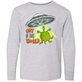 thumbnail image 3 of Inktastic Out of this World- cute green alien UFO Long Sleeve Youth T-Shirt, 3 of 5