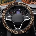 thumbnail image 6 of Renewold Steering Wheel Cover for Women Men, Soft Stretch Car Steering Wheel Protector Universal Fit for Sedans SUV, Brown Leopard Print Splash, 6 of 7