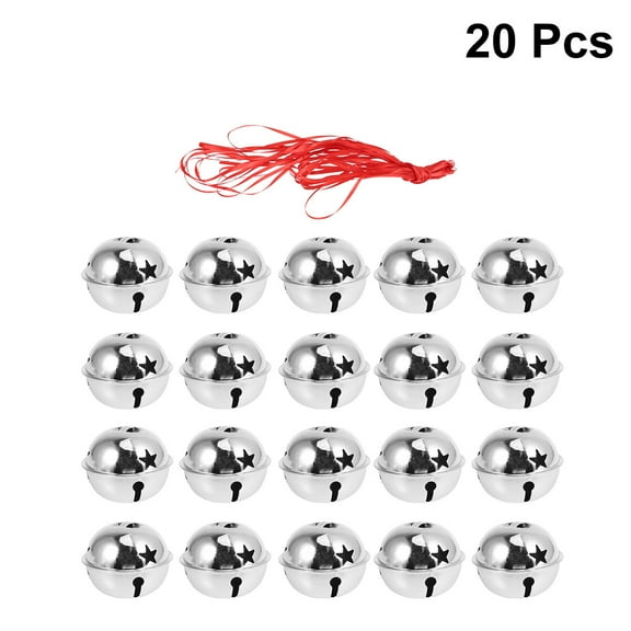 STOBOK 21Pc Hanging Silver Christmas Bells for Wreaths Ornaments and Decor