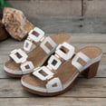 thumbnail image 6 of Avtoify Summer High Heels Shoes Women Fashionable Casual Versatile Plus Size Solid Color Round Toe High Heel, 6 of 10