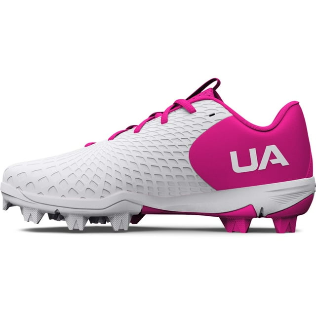 Zapatos Under Armour Glyde 2.0 RM JR para niñas, blanco/rosa rebelde