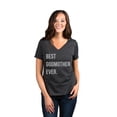 thumbnail image 2 of Best Godmother Ever Women's Fashion Relaxed V-Neck T-Shirt Tee Charcoal Grey Medium, 2 of 5