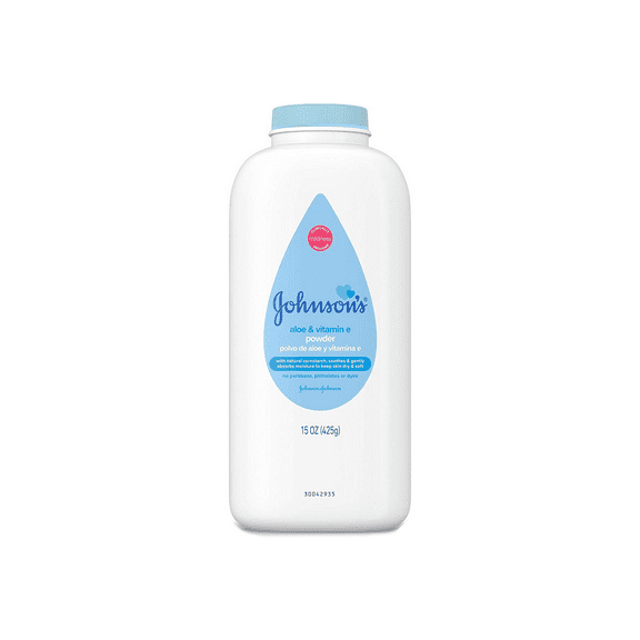 Johnson's Baby Powder with Naturally Derived Cornstarch Aloe & Vitamin E, Hypoallergenic, 15 oz