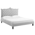 thumbnail image 2 of Modway Clara Performance Velvet Queen Platform Bed in Light Gray, 2 of 10
