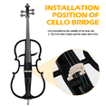 thumbnail image 6 of Tcbosik 4/4 Electric Cello with Earphone and Connecting Line, Electric Cello Kit with Case, Bow and Rosin, Musical Instrument for Beginners, Black, 6 of 10